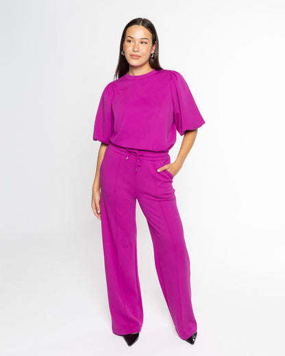 SCUBA PINTUCK PANTS TALL MAGENTA