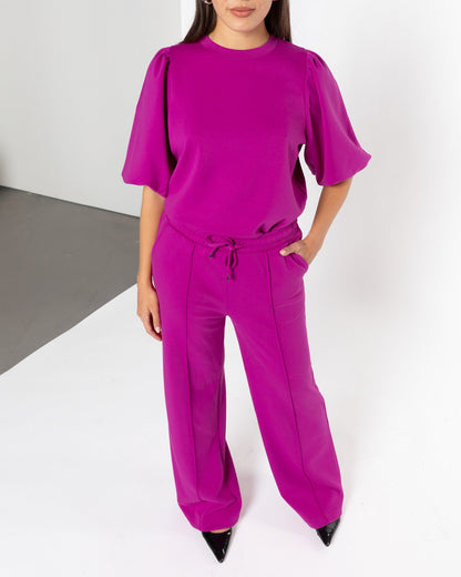 SCUBA PINTUCK PANTS TALL MAGENTA