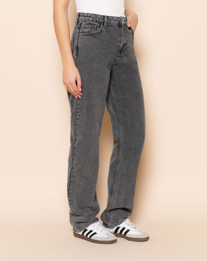 DENIM STRAIGHT LEG JEANS GRIJS