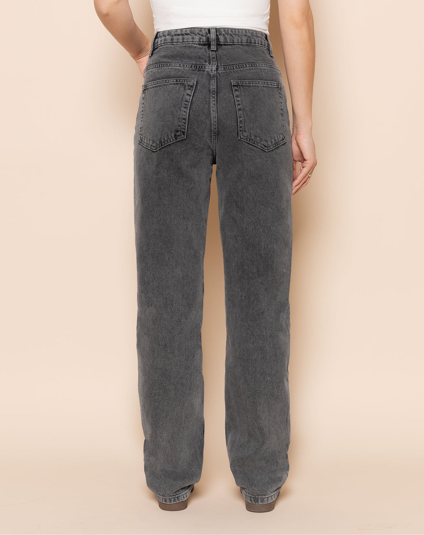 DENIM STRAIGHT LEG JEANS GRIJS