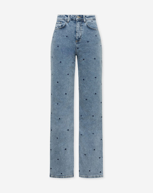HEART BOOTCUT JEANS MARINEBLAUW