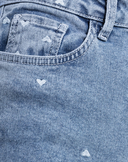 HEART BOOTCUT JEANS BLAUW