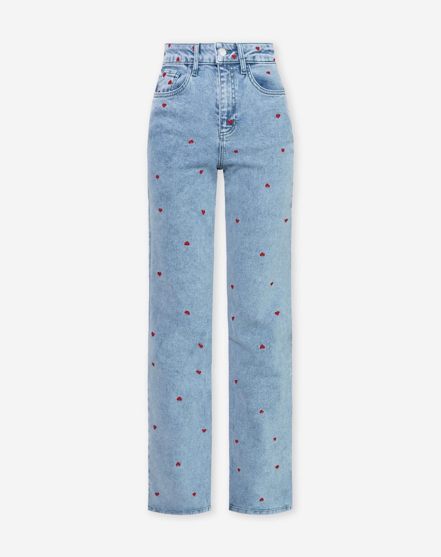 HEART BOOTCUT JEANS BURGUNDY