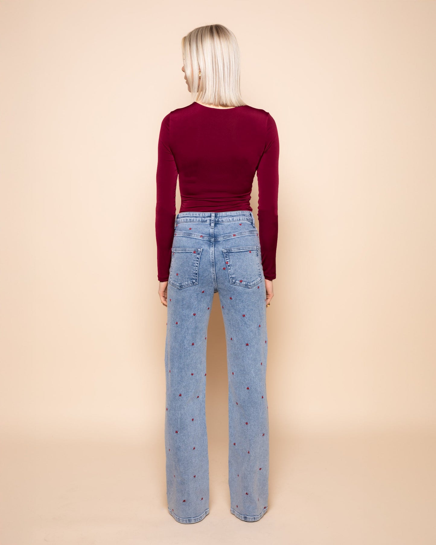BASIC JERSEY CREW NECK TOP BURGUNDY