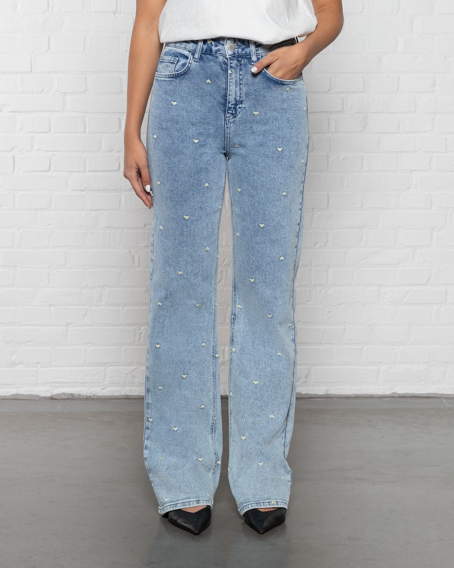 HEART BOOTCUT JEANS BOTERGEEL