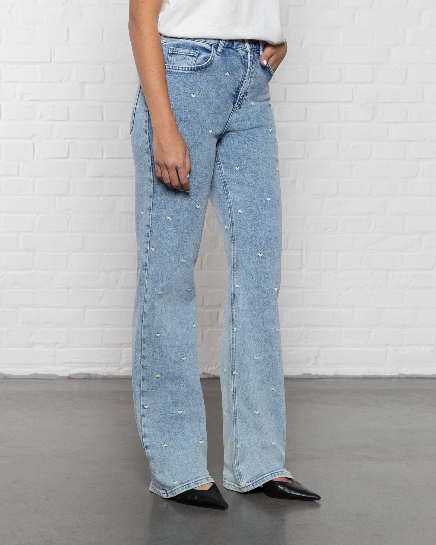 HEART BOOTCUT JEANS BOTERGEEL