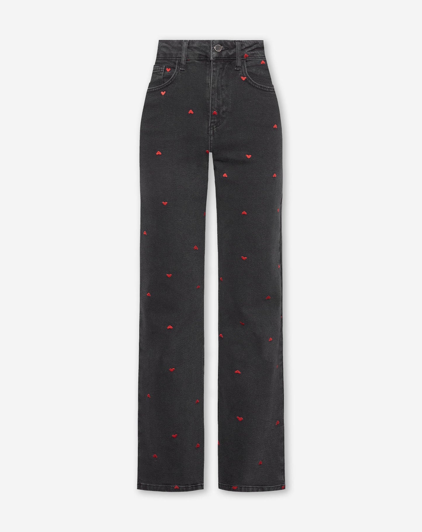 HEART BOOTCUT JEANS DONKERGRIJS