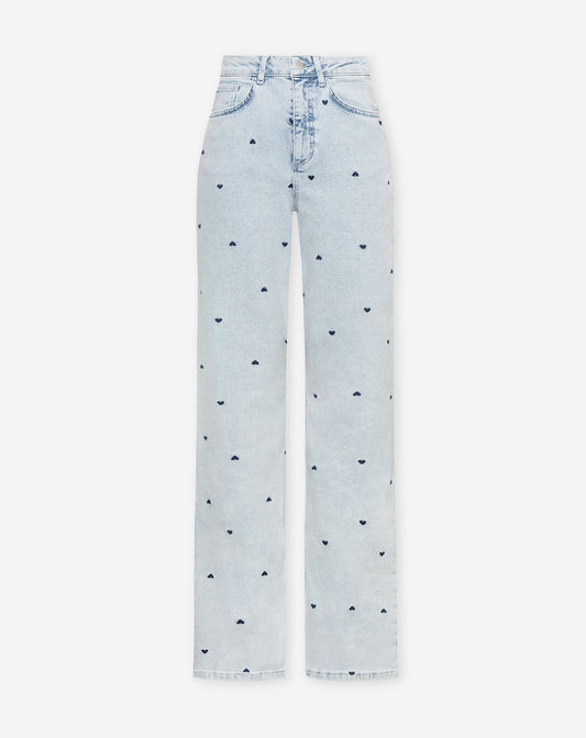HEART BOOTCUT JEANS LICHTBLAUW