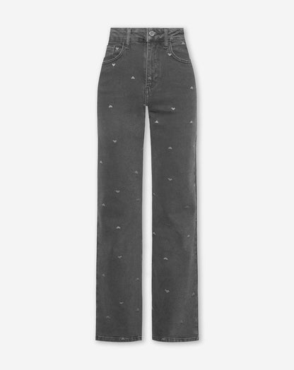 HEART BOOTCUT JEANS LICHTGRIJS
