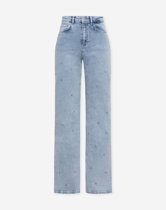 HEART BOOTCUT JEANS LILA