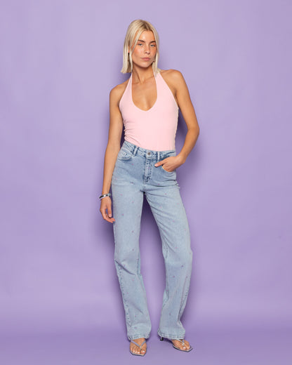 HEART BOOTCUT JEANS LILA