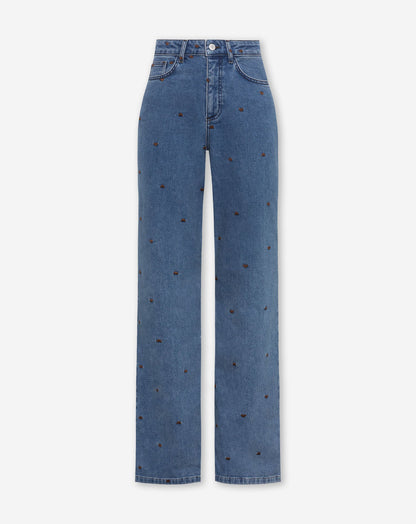 HEART BOOTCUT JEANS MID BLAUW BRUIN