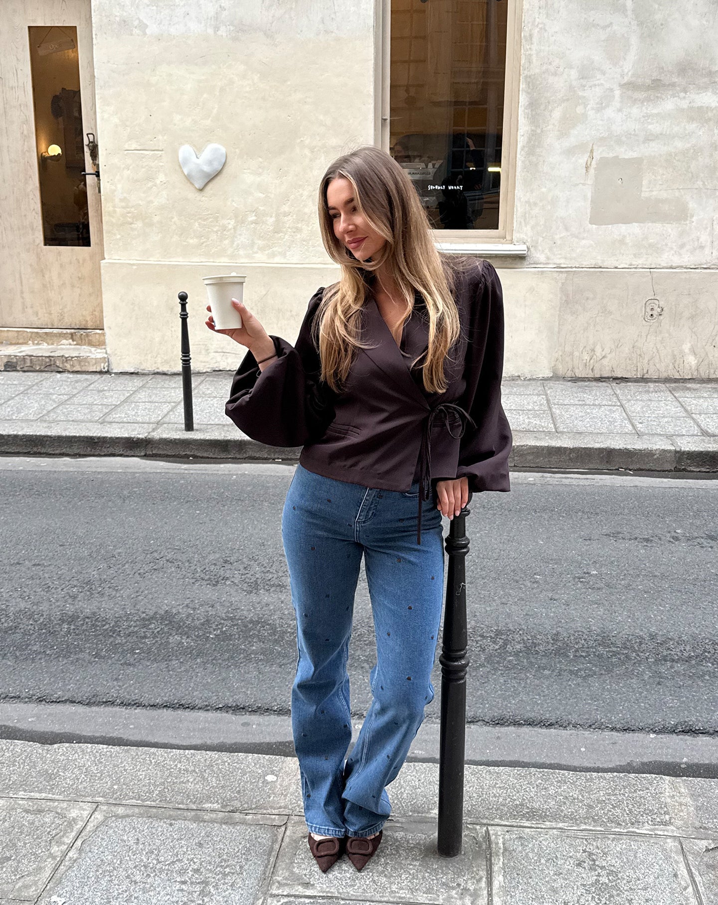 HEART BOOTCUT JEANS MID BLAUW BRUIN