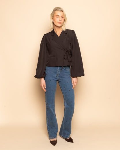HEART BOOTCUT JEANS MID BLAUW BRUIN
