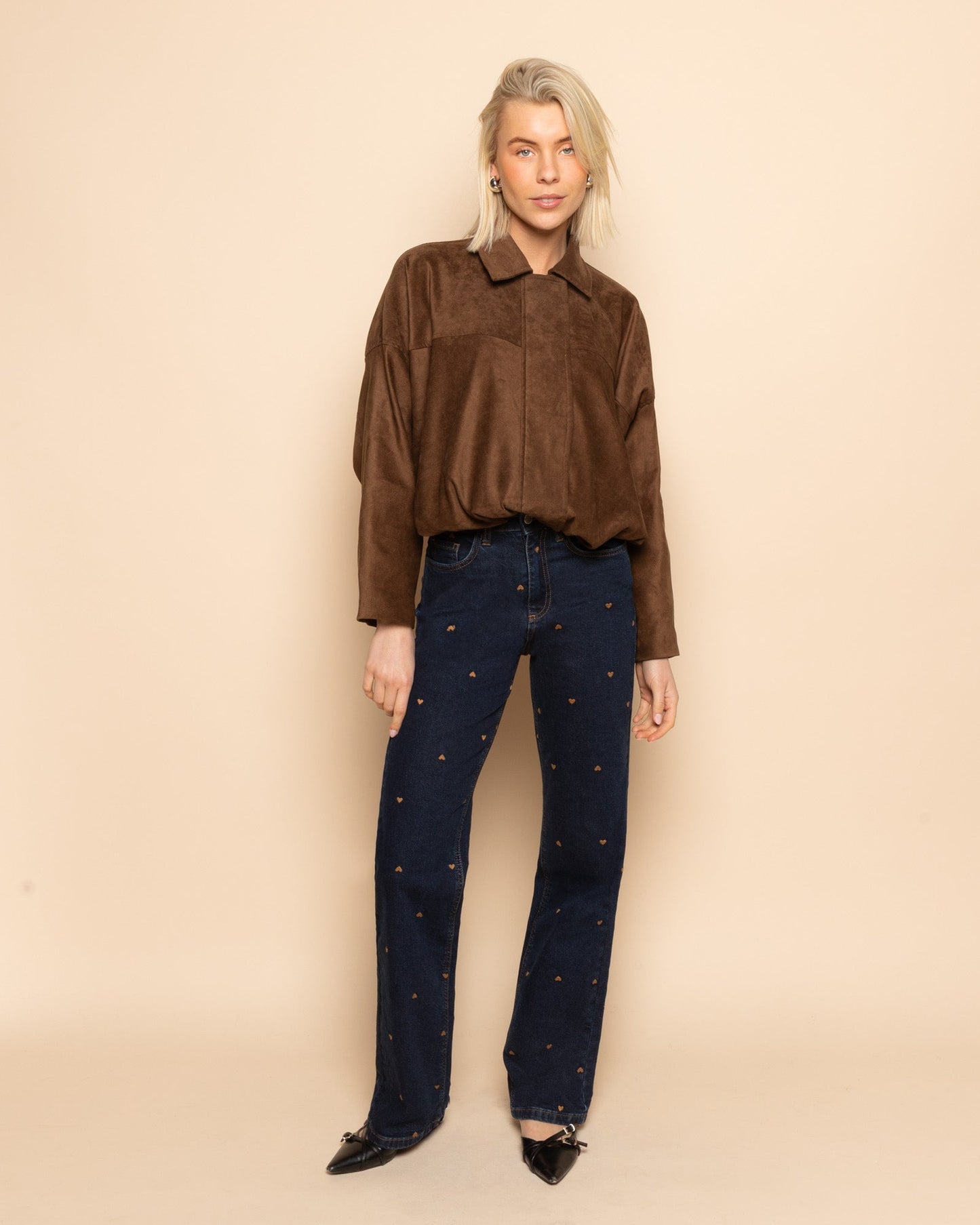 HEART BOOTCUT JEANS DONKERBLAUW