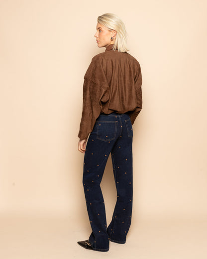 HEART BOOTCUT JEANS DONKERBLAUW