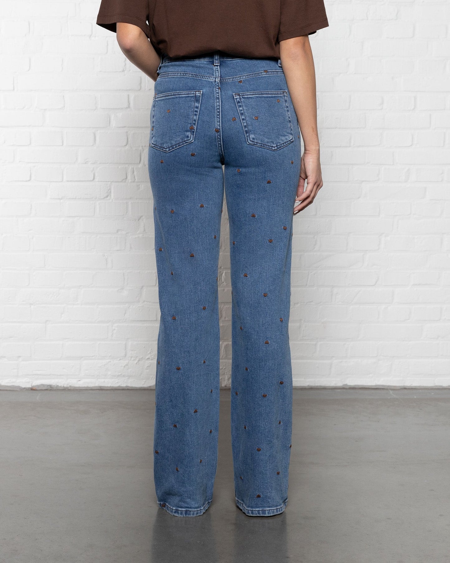 HEART BOOTCUT JEANS MID BLAUW BRUIN