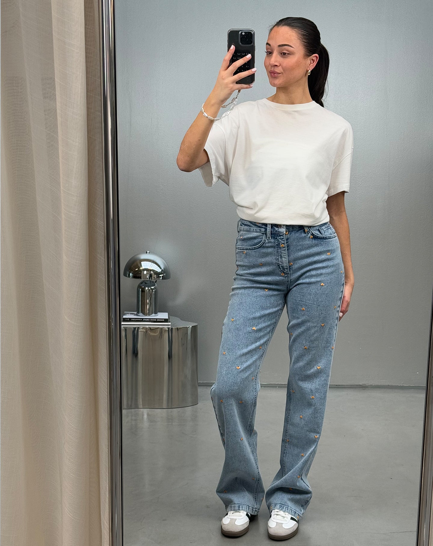 HEART BOOTCUT JEANS ORANJE