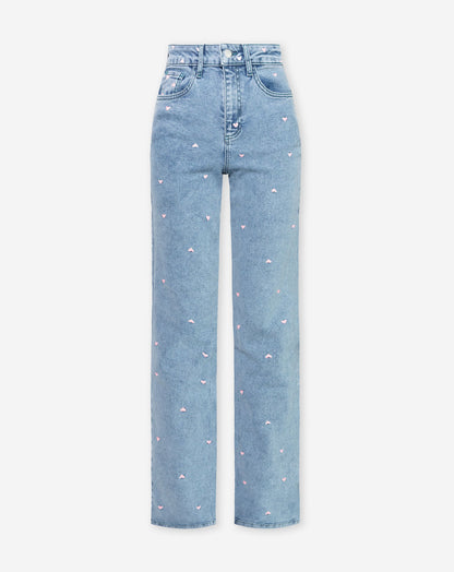 HEART BOOTCUT JEANS ROZE