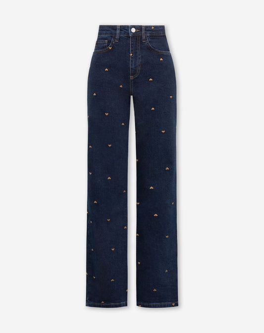 HEART BOOTCUT JEANS DONKERBLAUW