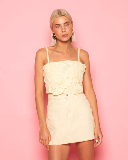 FLOWER DENIM CORSET TOP BOTERGEEL