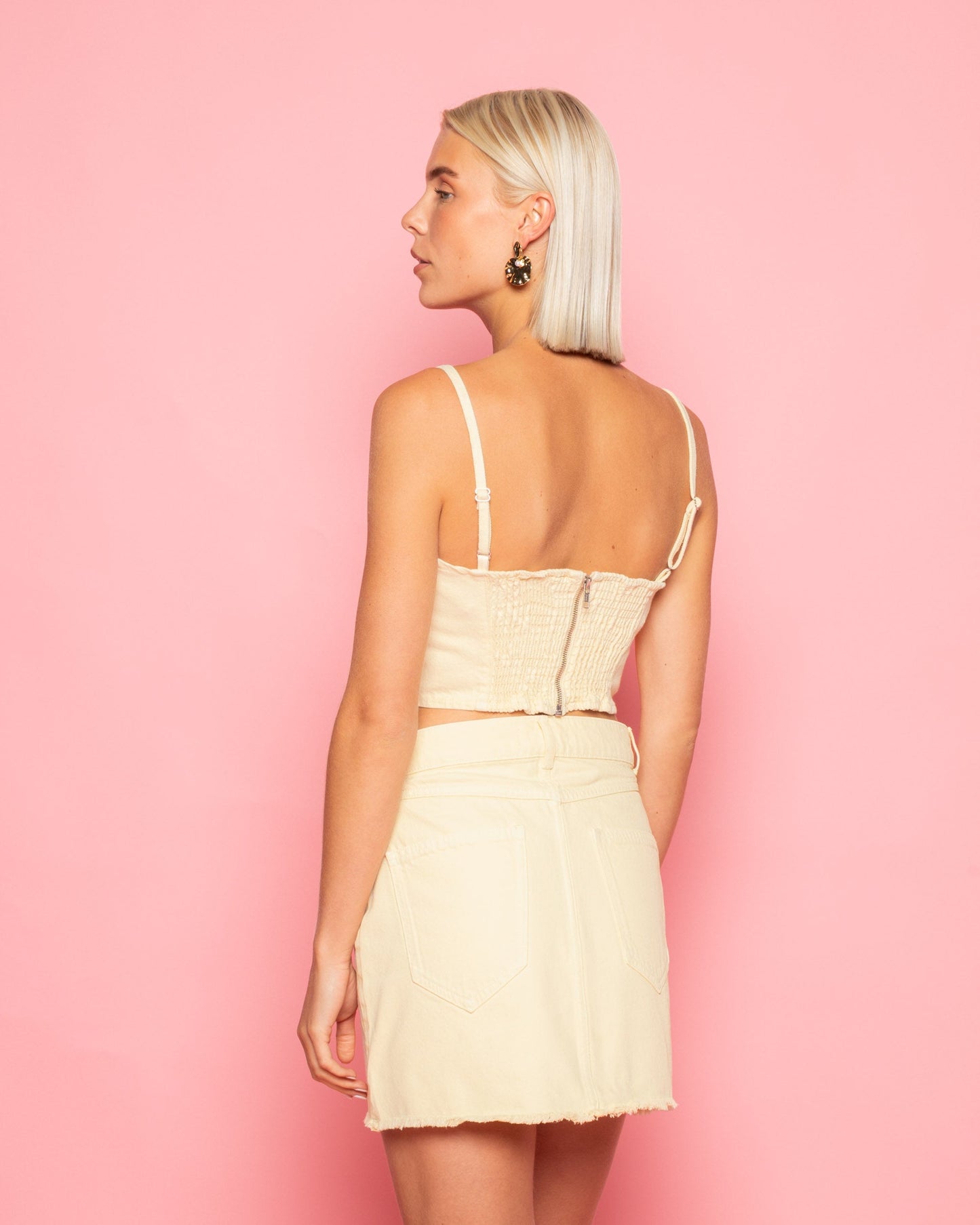 FLOWER DENIM CORSET TOP BOTERGEEL