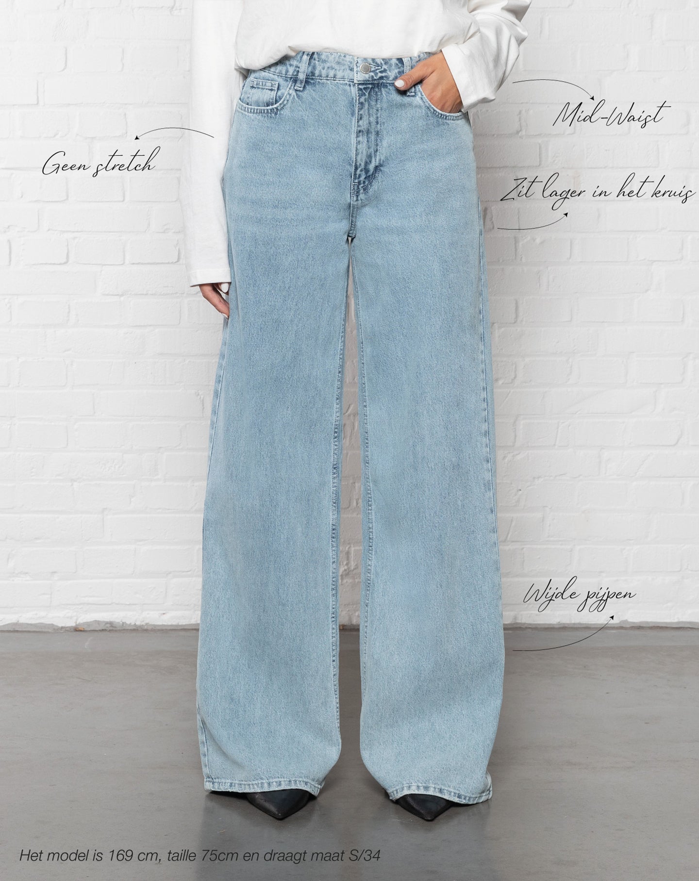 WIDE LEG JEANS BLAUW