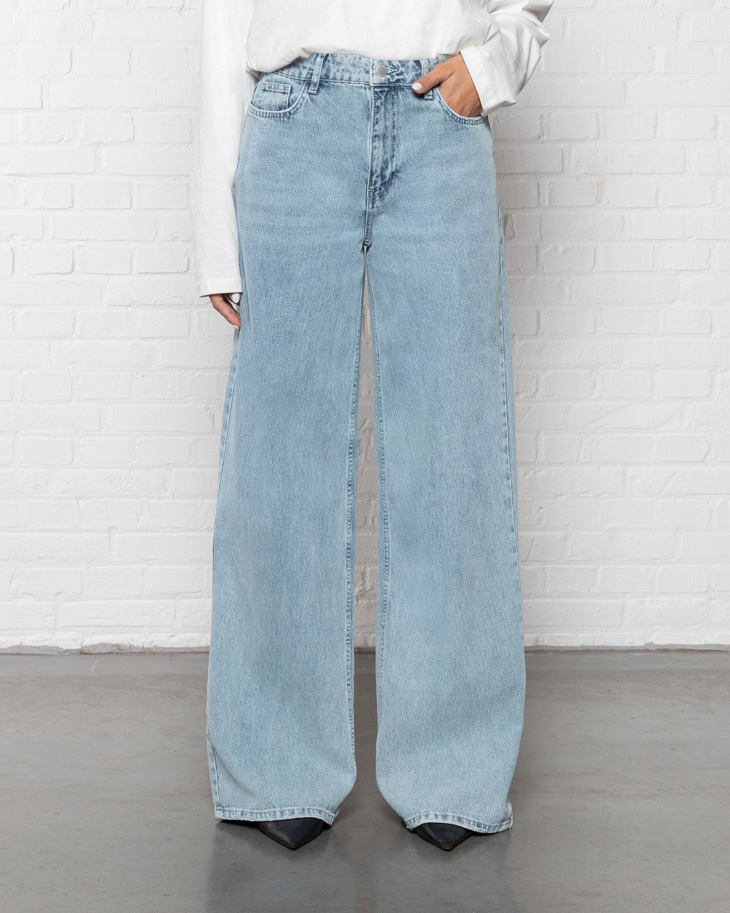 WIDE LEG JEANS BLAUW