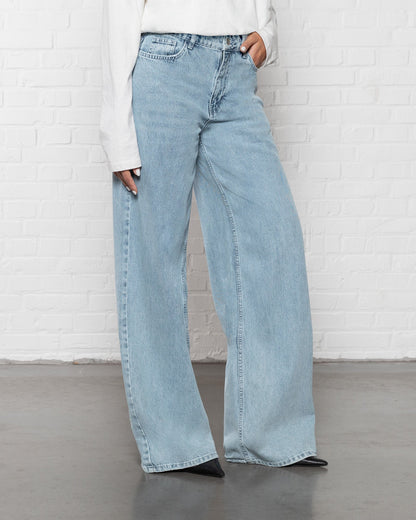 WIDE LEG JEANS BLAUW