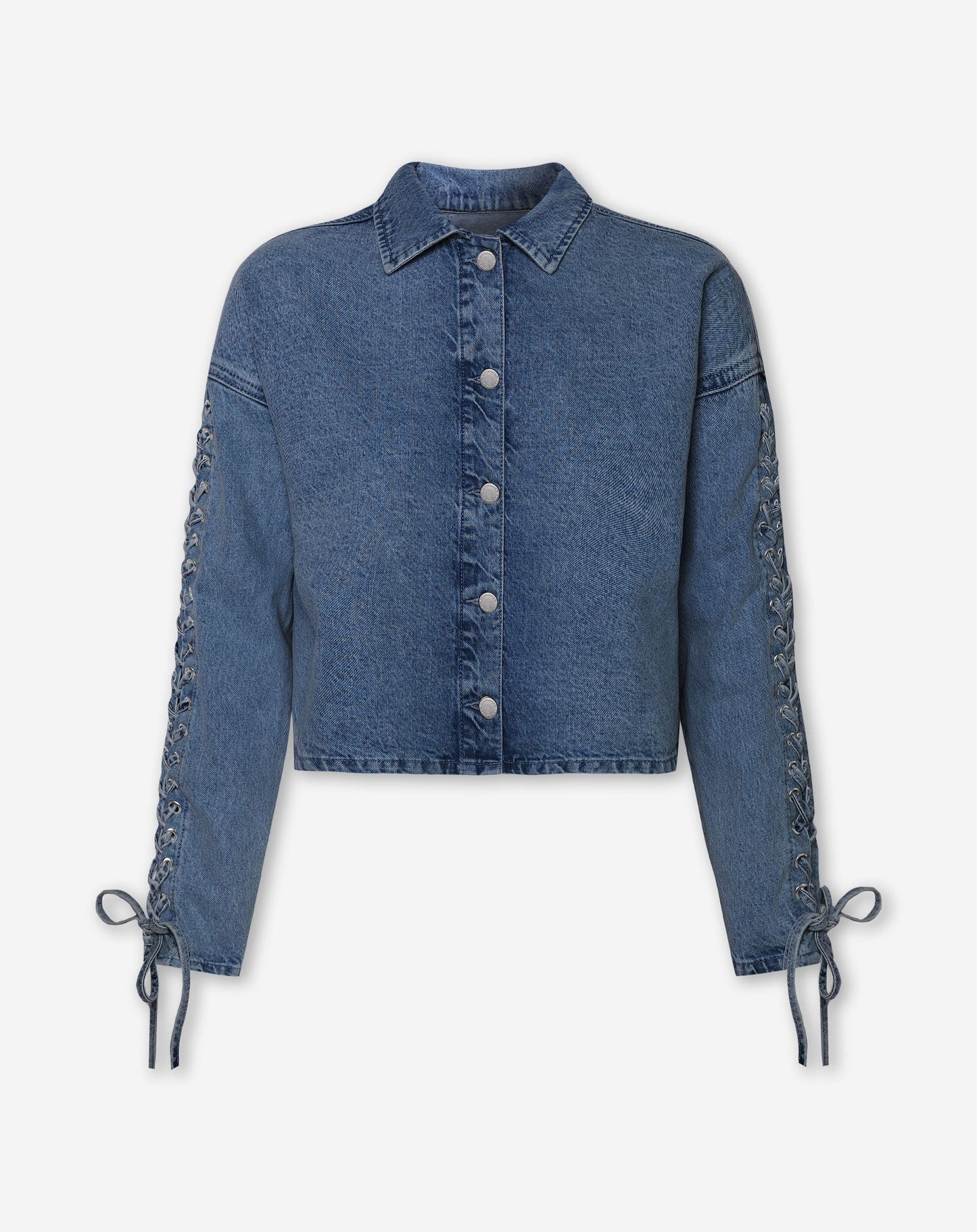 LACE UP JACKET DONKERBLAUW