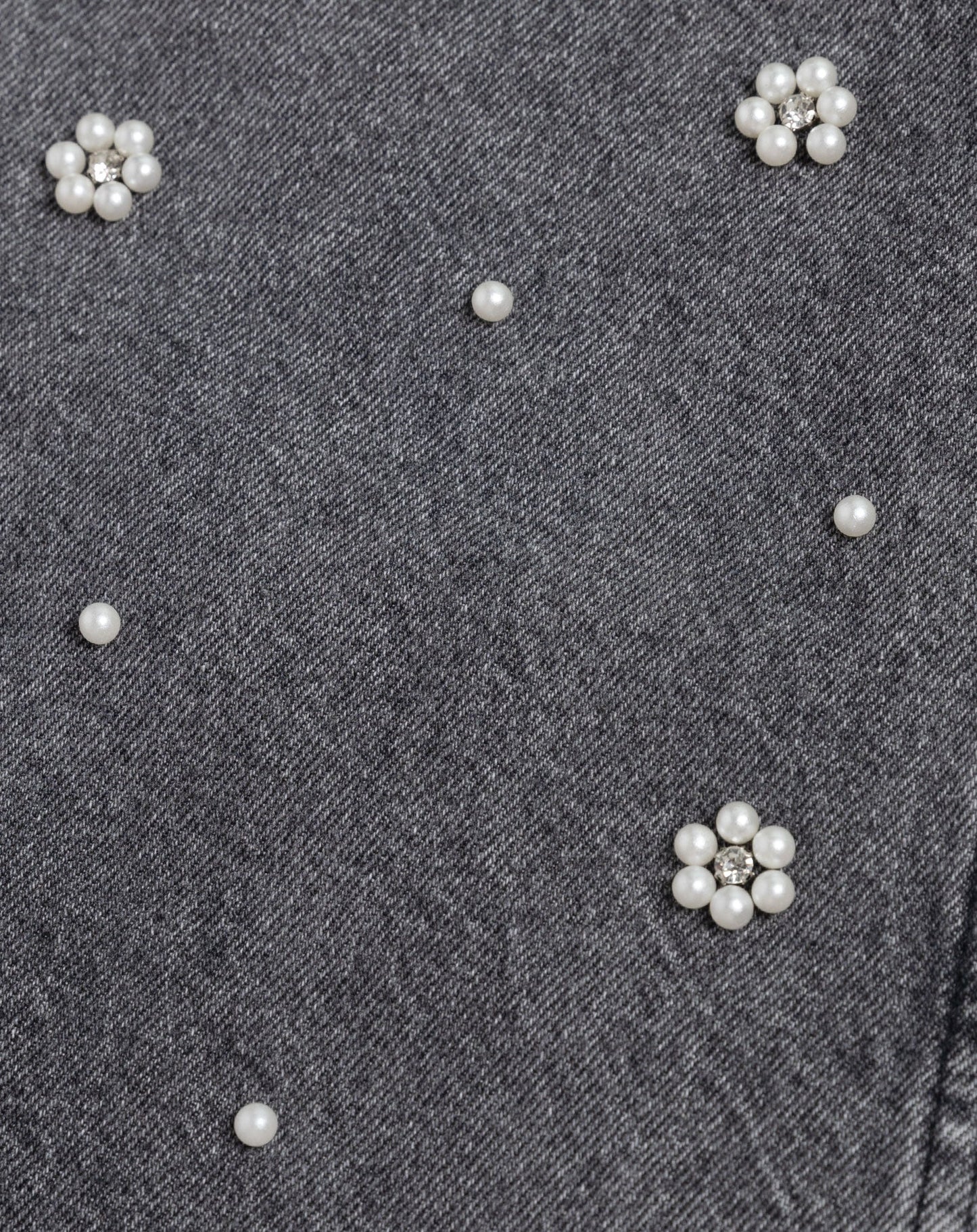 FLOWER PEARL JEANS GRIJS