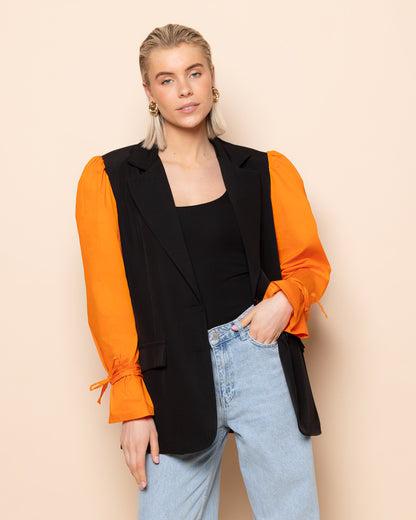 ELIN POPLIN SLEEVE BLAZER ORANJE