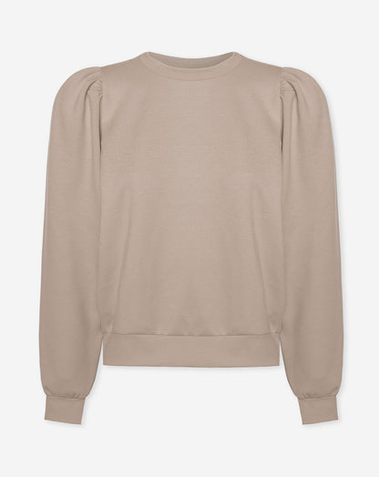 SCUBA PUFF SLEEVE SWEATER BEIGE