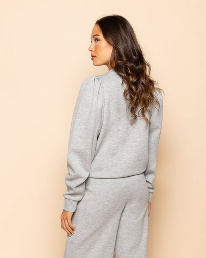 SCUBA PUFF SLEEVE SWEATER LICHTGRIJS