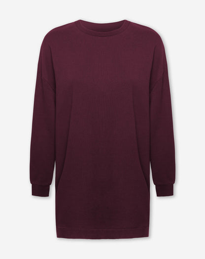 KESSIE SWEATER DRESS DONKER BURGUNDY