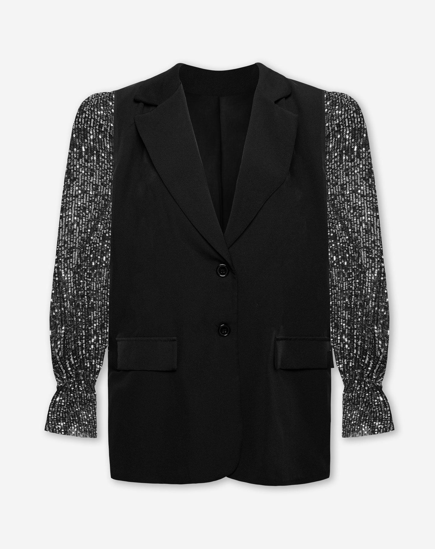 GRACE SEQUINS SLEEVE BLAZER ZILVER