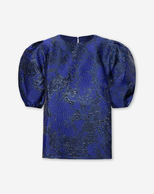 SENNA PUFF SLEEVE TOP MARINEBLAUW