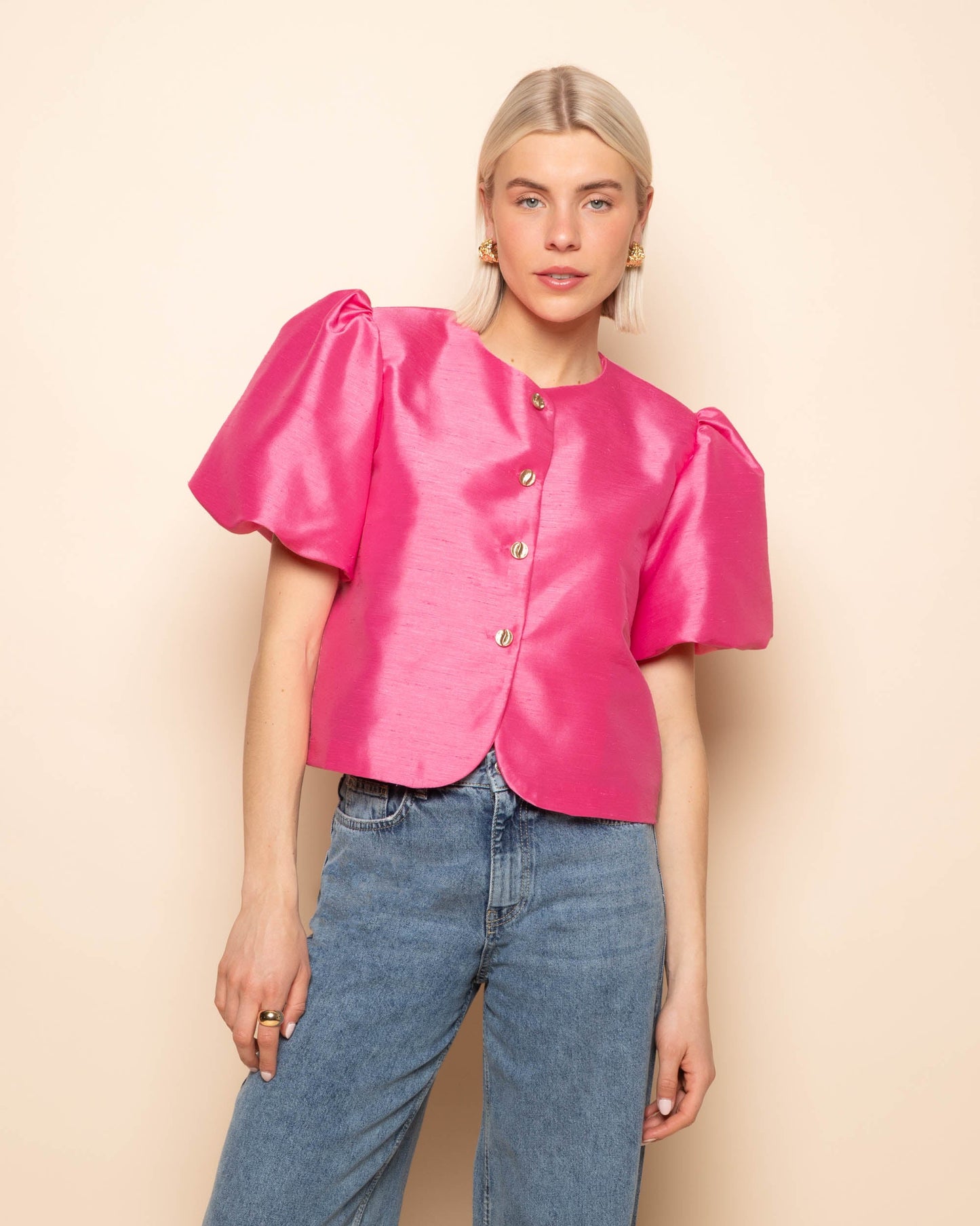 JADE PUFF SLEEVE BLAZER ROZE