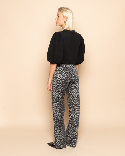 LOA PUFF SLEEVE SWEAT TOP ZWART