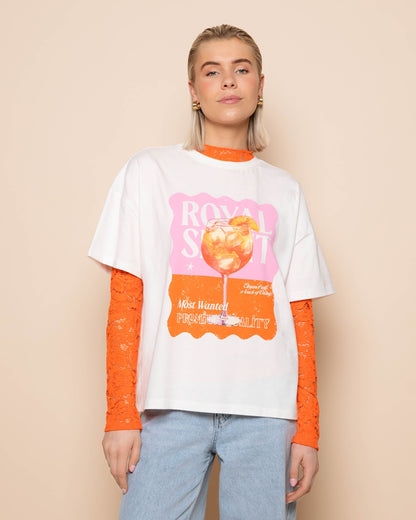 FLOWER LACE TOP ORANJE