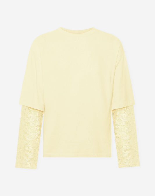 LACE LONG SLEEVE OVERSIZED TEE BOTERGEEL