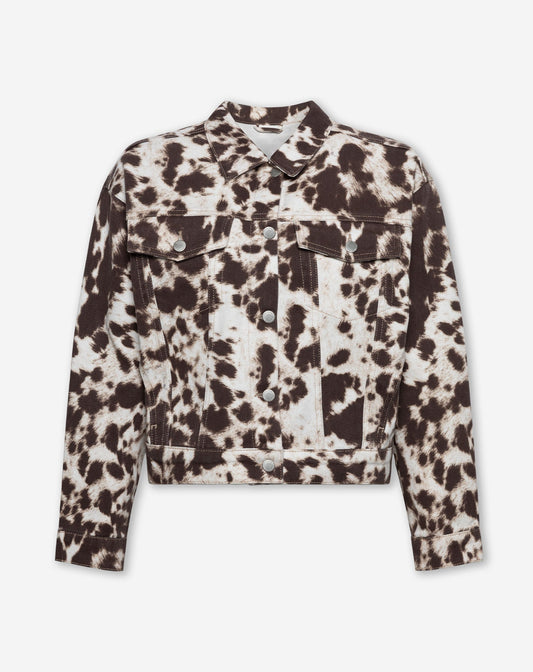 COW ALLOVER DENIM JACKET BRUIN