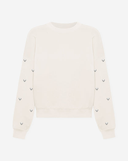 HEART STUD SWEATER CRÈME