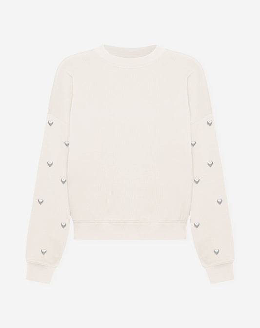 HEART STUD SWEATER CRÈME