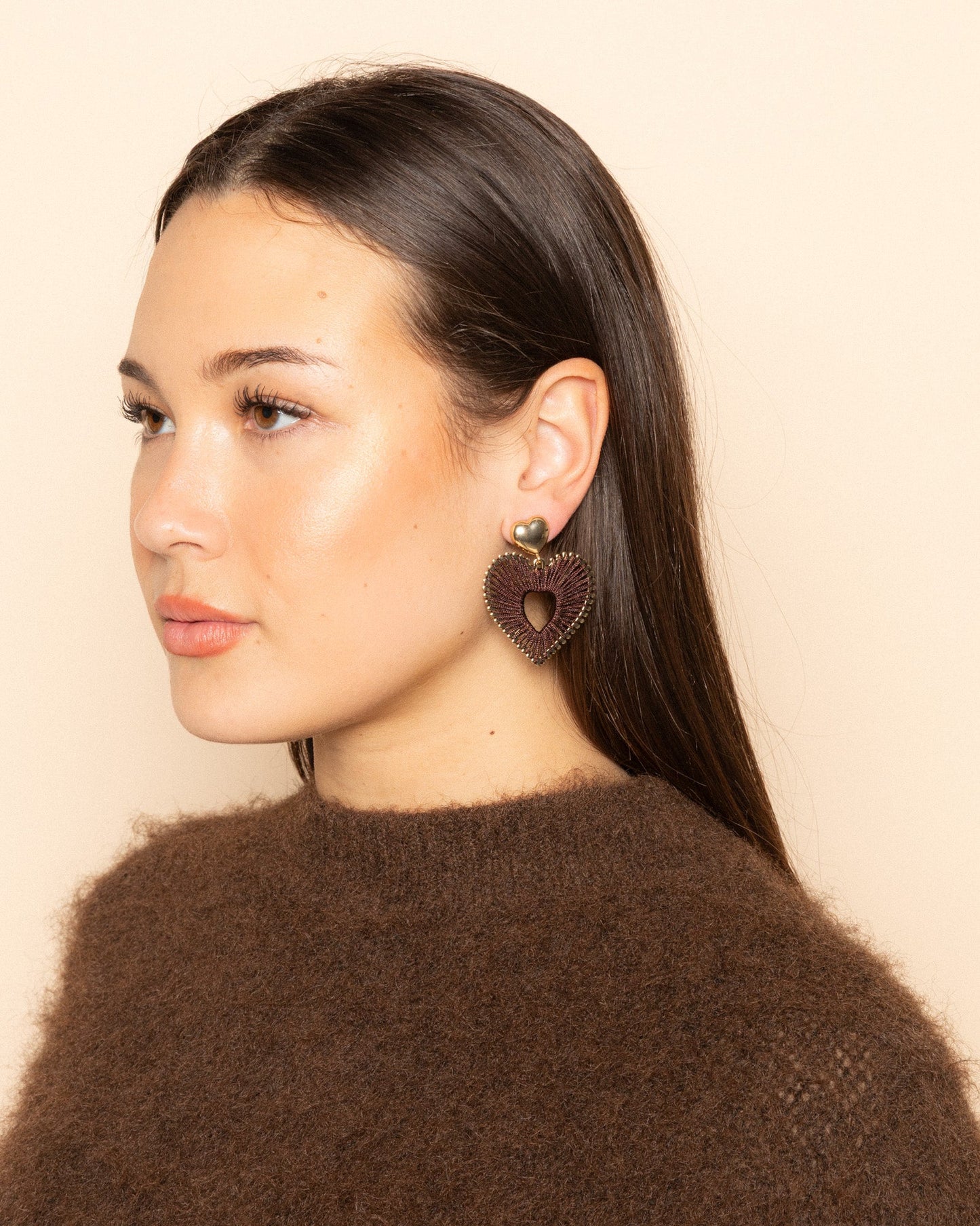 COLORED HEART EARRINGS DONKERBRUIN