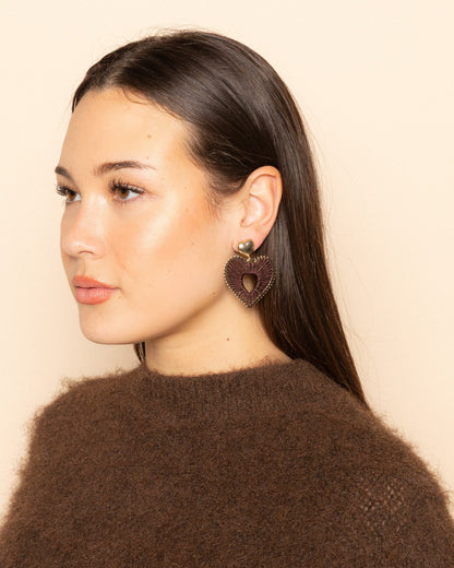 COLORED HEART EARRINGS DONKERBRUIN