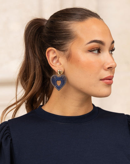 COLORED HEART EARRINGS MARINEBLAUW