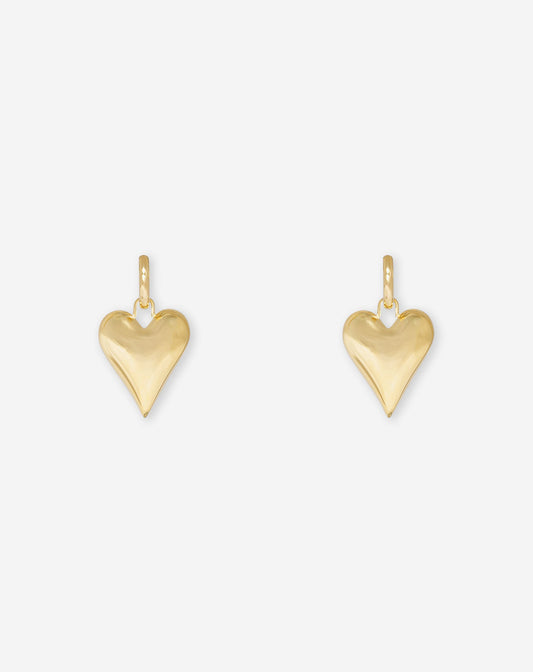 CHUNKY HEART HOOP EARRINGS