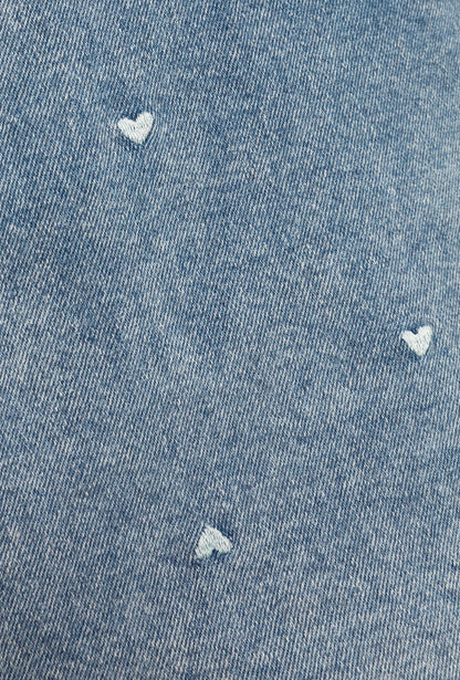 HEART DENIM SKORT BLAUW