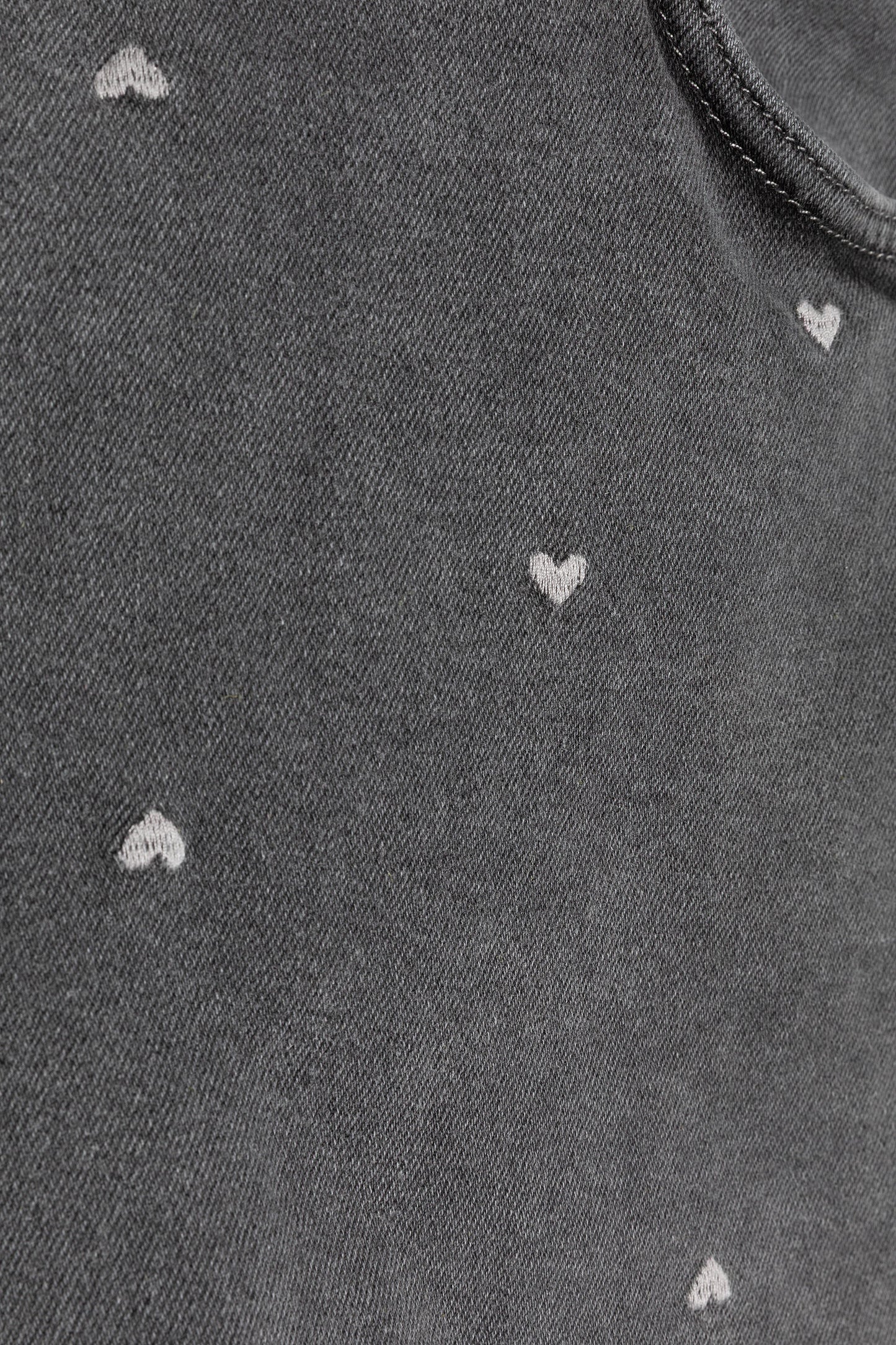 HEART DENIM SKORT LICHTGRIJS